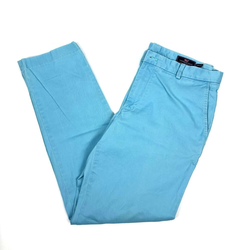 Vineyard Vines Men's Coral Blue Breaker Pants Straight Leg Size 35‎ x 32 Golf